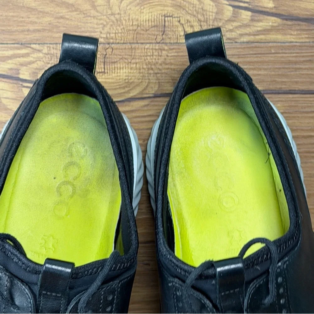 ECCO Men's ST.1 Hybrid Lite Black Leather Cap Toe Shoes Size‎ 12 (46) Sneakers